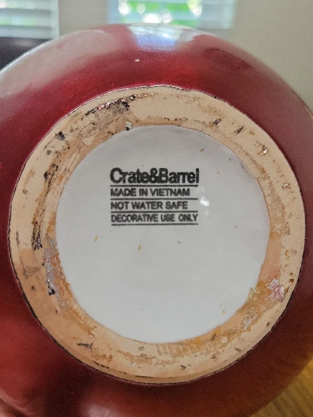 Crate&Barrel Shiny Red Teardrop Vase